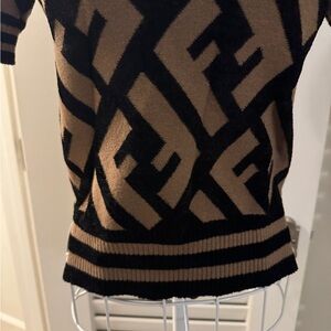 Designer Black and Brown Short Sleeve Tee